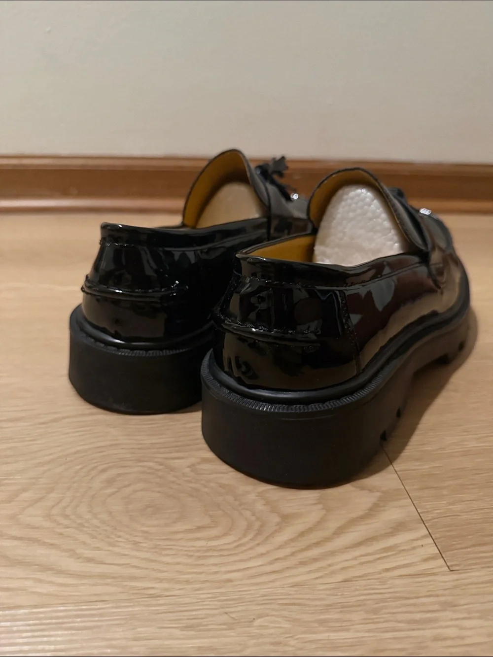 Black Patent Tassel Loafers